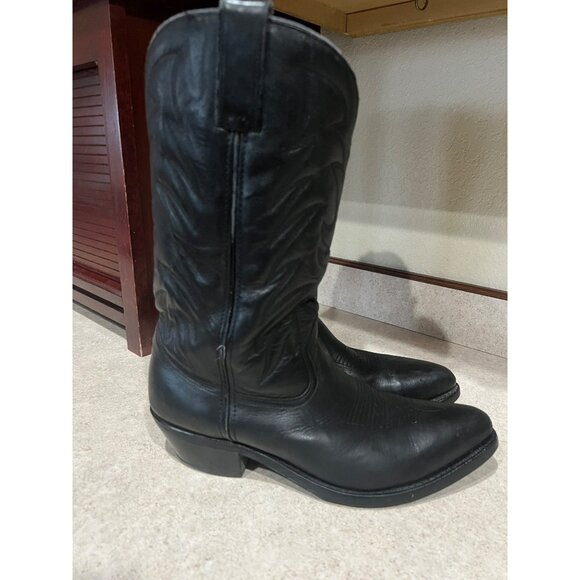 Durango Black Leather Cowboy Boots 12D Western Riding 13” Tall